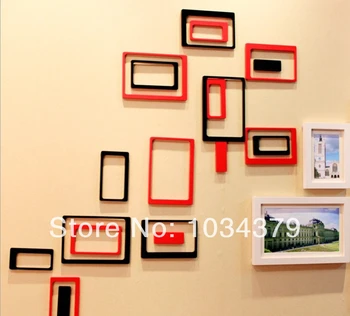 2 Цвета Креативные Прямоугольные Фото Наклейки на стену 3D Мода Корея Стикер на стену толщиной 0,8 см Изображение