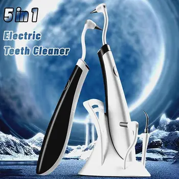 Электрический ультразвуковой ирригатор для полости рта 5 в 1, инструмент для домашнего ухода, акустическая вибрация, световод, стоматологический скалер, стоматологический инструмент Изображение