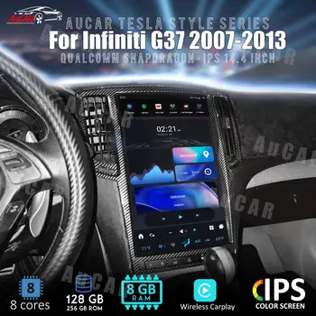 Автомобильное радио AuCar Tesla Style Android 11, 14,4-дюймовое головное устройство для Infiniti G37 2007-2013, GPS-навигация, Мультимедийный стереоплеер Изображение