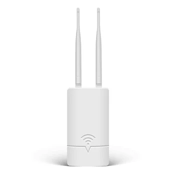 2,4 G Беспроводной WiFi AP-маршрутизатор 300 Мбит/с с антенной 2X5DBi С Поддержкой PoE и источника питания постоянного тока для наружного монитора US Plug Изображение