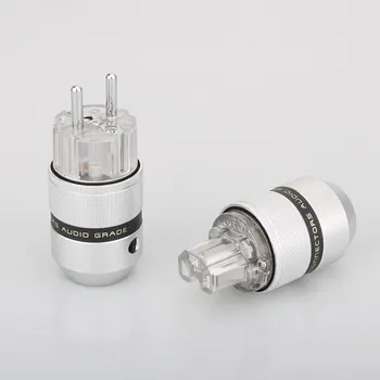 Высококачественный Аудиокраст Из алюминия С родиевым покрытием, Штекер Schuko Power Plug + Штекер IEC Изображение