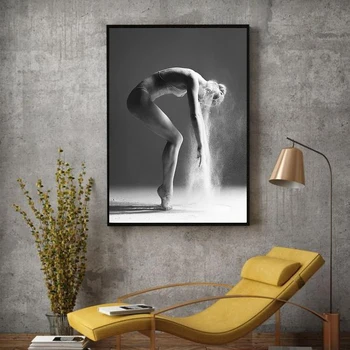 Художественный плакат Балерины в Скандинавском стиле Черно-белая Фотопечать Холст картина Современная Семейная гостиная Подвесная картина Изображение
