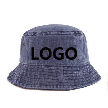 100% хлопковая винтажная панама Унисекс, мужская спортивная Рыбацкая шляпа с индивидуальным логотипом, Панамские кепки Gorro Изображение