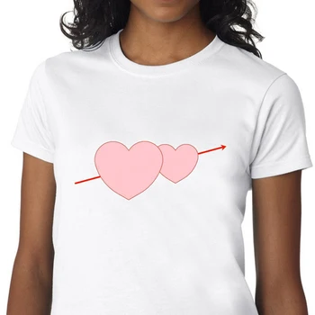 топы, футболка Angel Cupid's arrow, милые сердечки, цветы, любовь, готическая винтажная футболка, женская футболка, эстетическая одежда в стиле гранж, уличная одежда Изображение