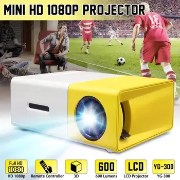 Светодиодный Проектор Mini Yg300 1080P Для домашнего кинотеатра, Аудиопроектор AV SD Usb, HDMI-совместимый HD-Полноэкранный медиаплеер Изображение