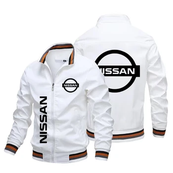 2023 новая весенне-осенняя мужская мотоциклетная куртка NISSAN, повседневная мужская куртка в стиле ретро с локомотивом, ветрозащитная модная мотоциклетная куртка для мужчин Изображение