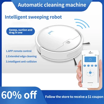 Робот-пылесос с интеллектуальной системой подметания, Робот-пылесос Работает Автоматически, Уборочная машина Smart Home Appliance Изображение