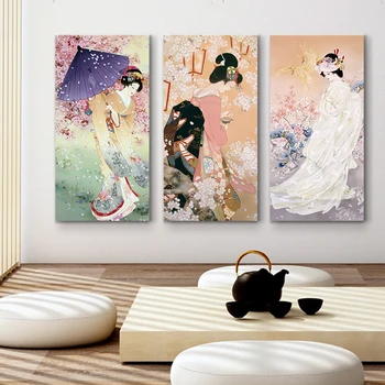 Японская Горничная Укие для картин, Плакаты на холсте и принты, настенные панно для спальни, гостиной, Принт, Украшение дома, живопись Изображение