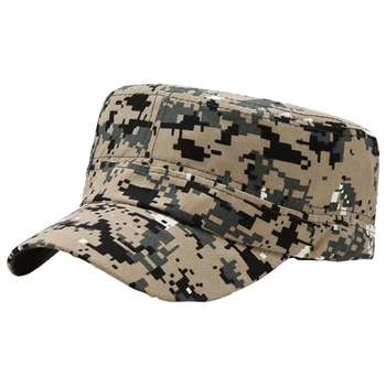 Мужские И женские Армейские камуфляжные хлопковые военные кепки, бейсболка с плоским верхом, бейсболка для дальнобойщика морской пехоты, бейсболка Унисекс, камуфляжная шляпа с костями Изображение