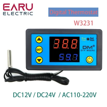 W3231 Цифровой Дисплей Регулятор Температуры Термостат Интеллектуальное Управление термометром DC12V 24V AC 110 ~ 220V + Модуль датчика NTC Изображение