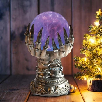 Волшебный хрустальный плазменный шар, сенсорная лампа, украшение для рук Ведьмы, хрустальный шар на Хэллоуин, подарок для детей на День Рождения, Рождество, ночник Изображение