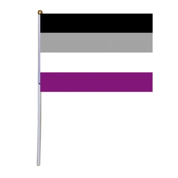 xvggdg 100шт 14 * 21 см Пользовательский Ручной Флаг Сообщества ЛГБТК, несексуальность, Асексуальность, флаг бесполой гордости Изображение