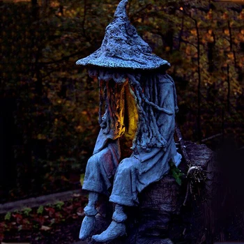 Статуя Ведьмы-Вурдалака, Идеальное украшение для декора Хэллоуина, Скульптура из смолы Для двора, Веранды, гостиной Изображение