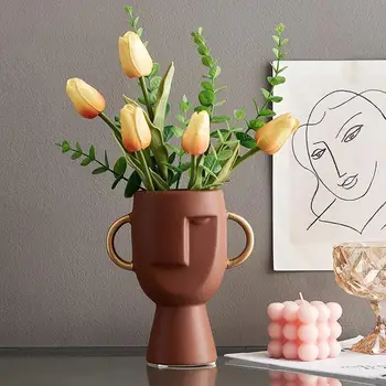 Керамическая ваза для лица скандинавские декоративные украшения Гостиная ТВ шкаф обеденный стол украшения ремесла Изображение
