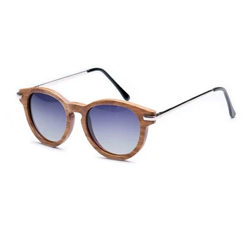 2022 Деревянные солнцезащитные очки Модные Градиентные Женские Мужские Брендовые дизайнерские Поляризованные Очки С металлическими дужками UV400 Бамбуковые очки Изображение