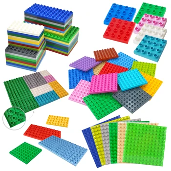 Большие строительные блоки, базовая пластина, Совместимая оригинальная соединительная доска из частиц, кирпичи, собранные детали, развивающие детские игрушки Изображение