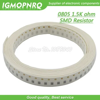 300шт 0805 SMD резистор 1,5 K Ом Чип-резистор 1/8 Вт 1,5 K 1K5 Ом 0805-1,5 K Изображение