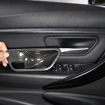 Для BMW 3 4 Серии 3 Серии GT F34 F30 F36 2013-19 Настоящая Автомобильная Дверь из углеродного волокна, Внутренняя Дверная Чаша, Накладка, Наклейка, Автомобильные Аксессуары Изображение