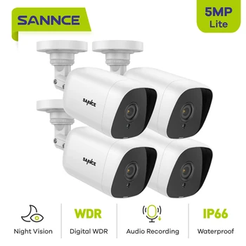 SANNCE 5MP Super HD Камера Безопасности 4x8x100ft Ночного Видения Наружного Наблюдения CCTV Камера Водонепроницаемый Комплект Камеры AI Обнаружение Изображение