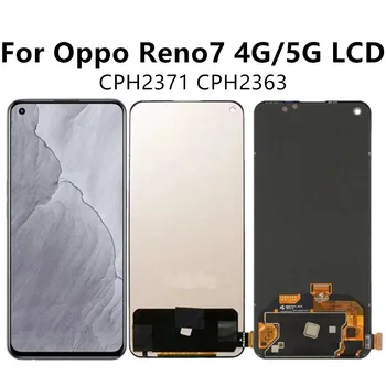 AMOLED/TFT 6,43 дюймов для Oppo Reno7 4G/5G ЖК-экран сенсорный цифровой преобразователь в сборе замена Reno 7 CPH2371 LCD Изображение