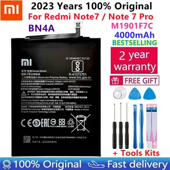 2023 100% Оригинальный Сменный Аккумулятор Для Xiaomi Redmi Note7 Note 7 Pro M1901F7C BN4A, Подлинный Аккумулятор для телефона, 4000 мАч + Бесплатные инструменты Изображение