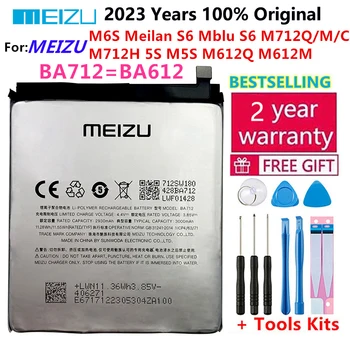 Meizu 100% Оригинальный 3000 мАч BA712 Аккумулятор Для MEIZU M6s Meilan S6 Mblu S6 M712Q/M/C M712H Аккумуляторы для мобильных телефонов + Бесплатные инструменты Изображение