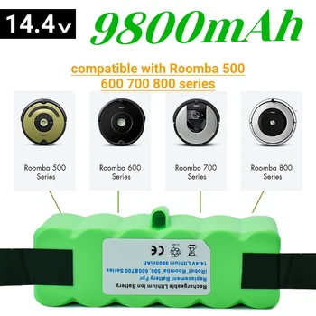 iRobot Roomba 500 600 700 800 серии 560 620 650 700 770 780 880 новая литиевая аккумуляторная батарея 14,4 V 9800 mAh Изображение