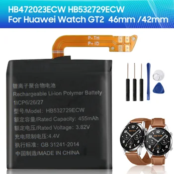 HB532729ECW 100% Оригинальный Аккумулятор для Huawei Watch GT2 GT 2 46 мм HB472023ECW Для Huawei WATCH 2 GT2 42 мм + Инструмент Изображение