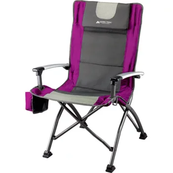 Походный стул Ozark Trail с высокой спинкой, Розовый, с Подстаканником, карманом и подголовником, Кресло-качалка для уличной мебели для взрослых Изображение