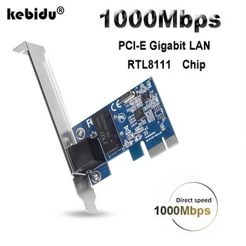 1000 Мбит/с PCI Ethernet Сетевая карта Gigabit Ethernet Lan Адаптер RJ45 PCI Express Конвертер 10/100/1000 м LAN PCIe для Настольных ПК Изображение