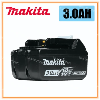 100% Оригинальная Аккумуляторная Батарея Makita 18V 3.0Ah для Электроинструментов со светодиодной литий-ионной Заменой LXT BL1860B BL1860 BL1850 Изображение