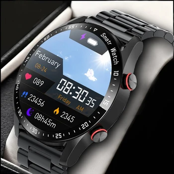 2023 Новые смарт-часы с AMOLED экраном ECG + PPG, музыкальный плеер, мужские часы, спортивные Водонепроницаемые Роскошные умные часы для Xiaomi Изображение