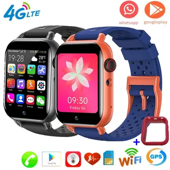 4G Детские Смарт-часы-Телефон Android 9 Google Play GPS WIFI Видеозвонок SOS Детские Умные Часы Пульсометр Местоположение Телефонных Часов Изображение