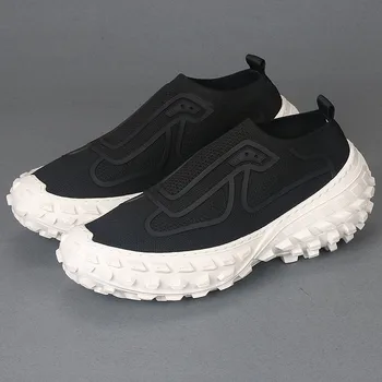 Модная мужская обувь бренда tide, летящая тканая сетчатая ткань, дышащая обувь на толстой подошве, универсальная обувь с сетчатой поверхностью tide Изображение