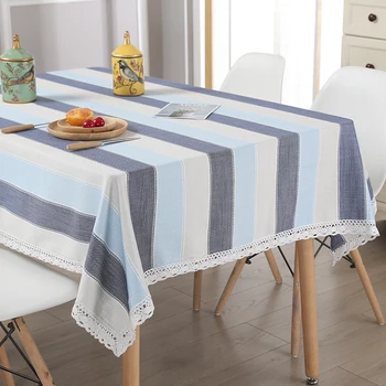 Небольшая свежая домашняя квадратная скатерть для обеденного стола из хлопка и льна, льняная скатерть для чайного стола Изображение