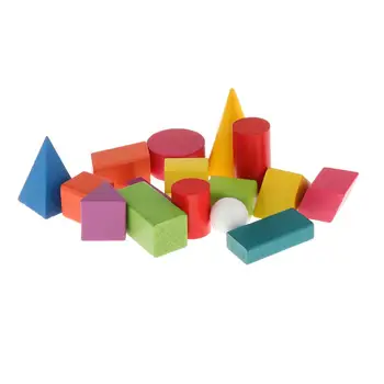 Детский геометрический деревянный пазл Монтессори разных цветов, развивающие школьные принадлежности Изображение