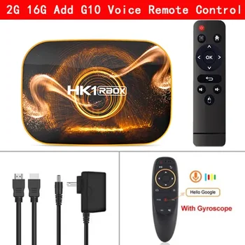 10,0 HK1 RBOX Smart TV Box 4 ГБ 64 ГБ Rockchip RK3318 4K 2,4 G/5G Wifi Google Play Медиаплеер Youtube телеприставка Изображение