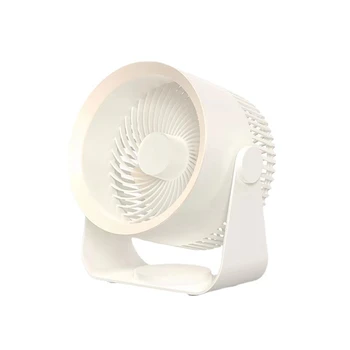 1 Комплект Настольный вентилятор, Перезаряжаемый вентилятор Тихий Вентилятор ABS Настольный Настенный Потолочный вентилятор Воздушный охладитель Белый Изображение
