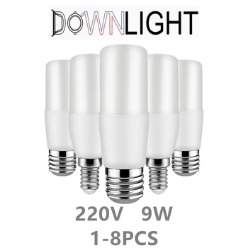 Светодиодная кукурузная лампа Свеча лампа AC220V T37 C37 E27 E14 9 Вт высокой мощности без строба подходит для освещения кухни кабинета Изображение