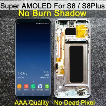 AAA ОРИГИНАЛЬНЫЙ SUPER AMOLED S8 ЖК-дисплей с рамкой для SAMSUNG Galaxy S8 G950 G950F Дисплей S8 Plus G955 G955F Сенсорный экран Дигитайзер Изображение