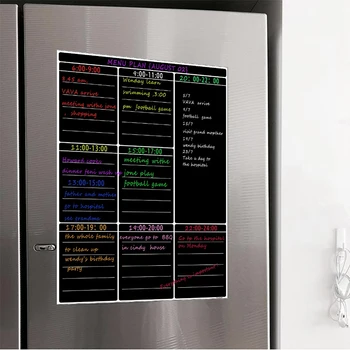 Магнитная доска сухого стирания формата А3, Кухонный холодильник, Еженедельная доска, Календарь, Полезное планирование меню, Список покупок в продуктовых магазинах Изображение