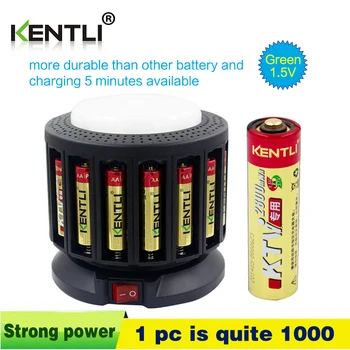 KENTLI 16-слотовое полимерное литий-ионное зарядное устройство для литиевых батарей + 16 шт полимерных литий-ионных аккумуляторов AA / AAA аккумуляторные батареи Изображение
