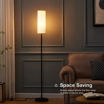 Светодиодный тканевый торшер для гостиной спальни кабинета с переменным освещением, вертикальный стол, настольная прикроватная лампа, настольная подставка для украшения дома Изображение