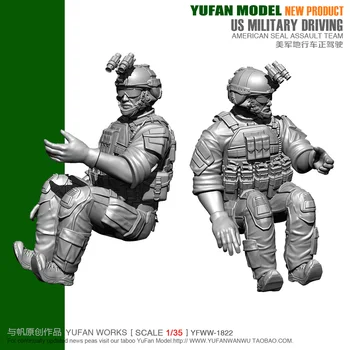 Модель YUFAN 1/35 наборы моделей солдата из смолы, бесцветная и самосборная фигурка YFWW-1822 Изображение