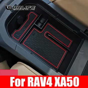 для Toyota RAV4 XA50 5TH 2019 2020 2021 2022 Автомобильная Центральная Консоль Подлокотник Ящик Для Хранения Лоток Органайзер Противоскользящие Коврики Изображение