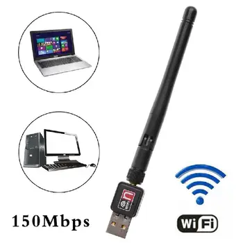 802.11 n/g/b 150 Мбит/с USB2.0 Сетевая карта локальной сети WiFi Беспроводной адаптер с антенной Изображение