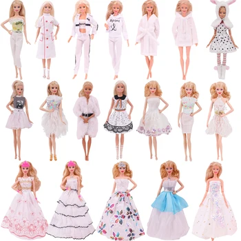 30 см Кукольная Одежда Белое Плюшевое Пальто Наряд Платье Принцессы Модный Костюм Для Барби 11,8 