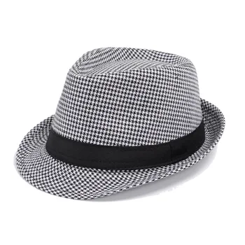 10шт бесплатная доставка Классическая британская фетровая шляпа с маленькими полями для мужчин и женщин, женская джазовая кепка, шляпа-трильби от солнца, женская панама Изображение