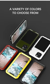 Новый Сверхпрочный Бронированный чехол для телефона iPhone 12 Pro Max, Металлический алюминиевый защитный чехол для iPhone 12/iPhone 12 Mini Изображение