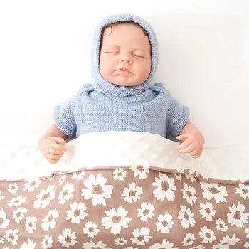 HappyFlute Новая Цифровая печать, Мягкие Бамбуковые Одеяла из хлопка и бархата для новорожденных, Легкий И согревающий Спальный мешок Изображение